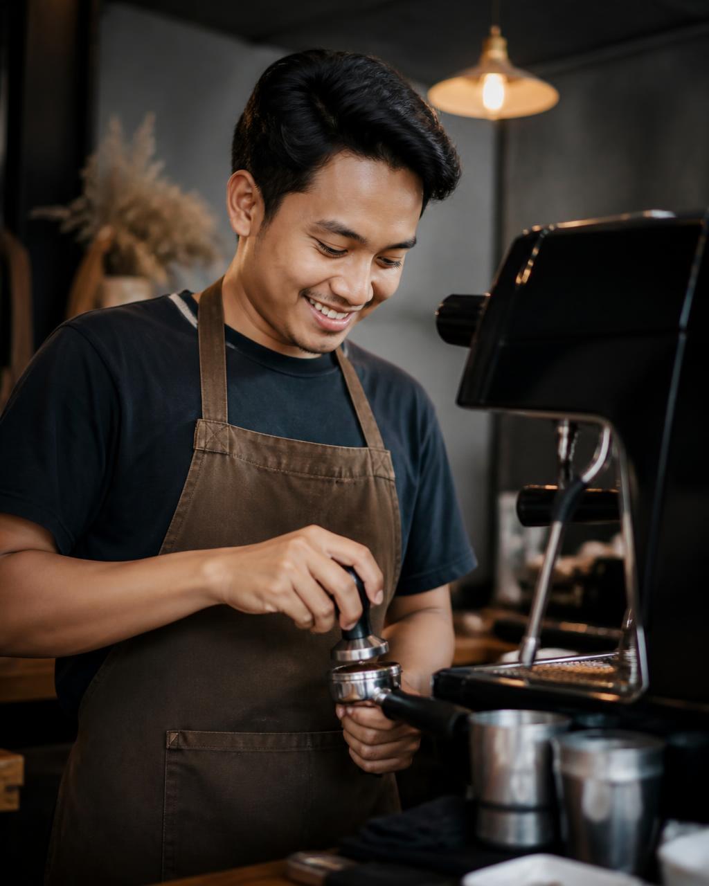 Barista HARAKI Coffee meracik kopi